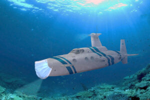 A submarine, wearing a mask